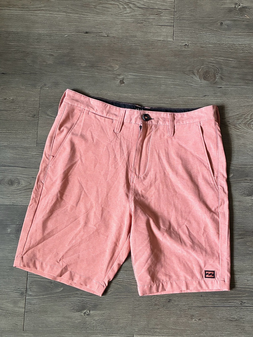 Billabong Men's Salmon Pink Flat Front Shorts